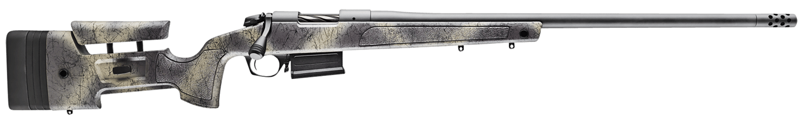 Bergara Rifles B14SM359CF B-14 HMR Carbon Wilderness 6.5 PRC 3+1 24" Carbon Fiber Wrapped Barrel, Woodland Camo Molded with Mini-Chassis Stock, Right Hand