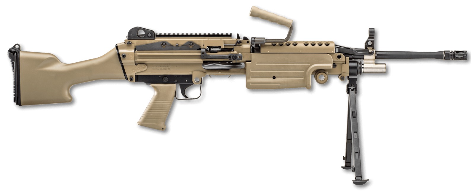 FN 46100170 M249S 5.56x45mm NATO 18.50" Barrel 30+1 Mag Or 200rd Belt Capacity, Flat Dark Earth Fixed Hydraulic Buffer Stock, Non-Slip Buttplate, Optics Ready