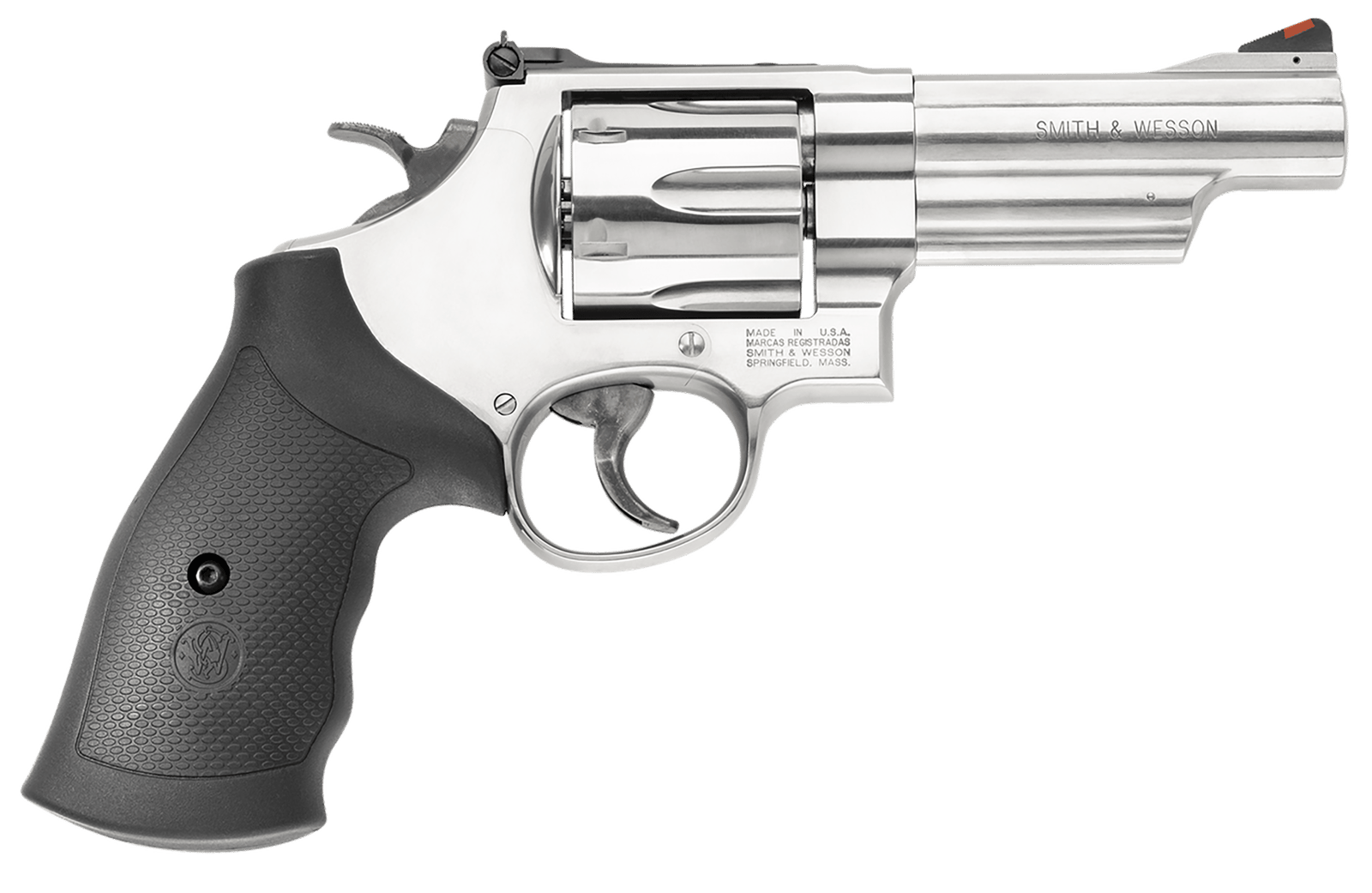 Smith & Wesson 163603 Model 629 N-Frame Frame 44 S&W Spl 44 Rem Mag 6rd 4.12" Stainless Steel Barrel, Stainless Cylinder, Steel Frame, Black Finger Groove Grip, Internal Lock Safety, Exposed Hammer