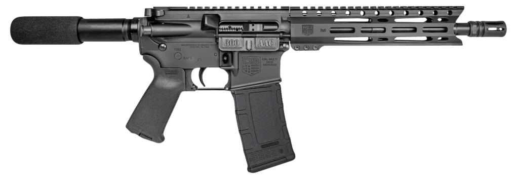 Diamondback DB1915B001 DB15 300 Blackout 28+1 10", Black, Carbon Lower, 9" M-LOK Handguard, Padded Buffer Tube, Magpul Grip
