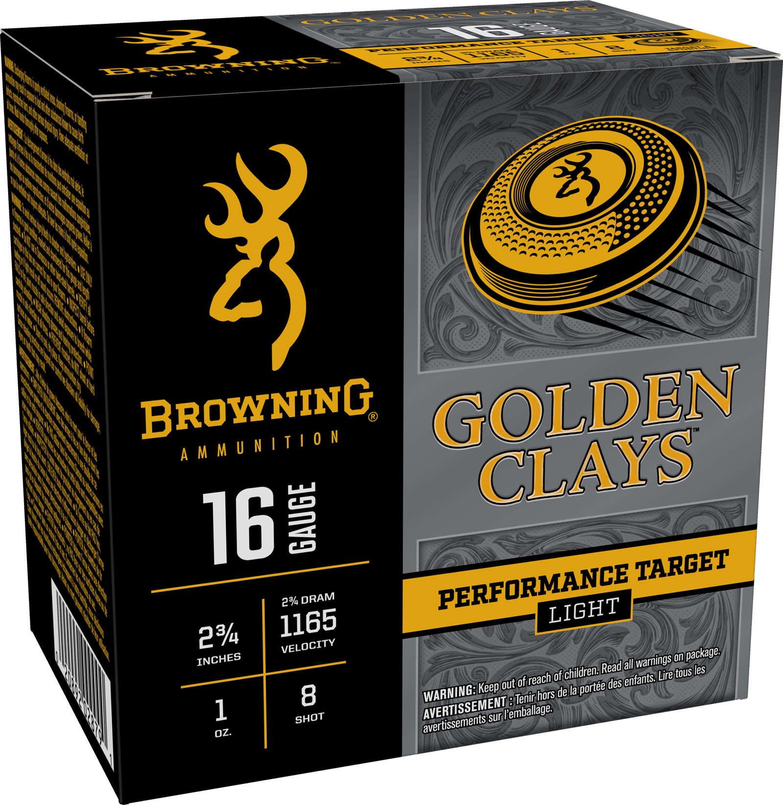 Browning Ammo BGC168 Golden Clays 16Gauge 2.75" 1oz 8Shot 25 Per Box/10 Case
