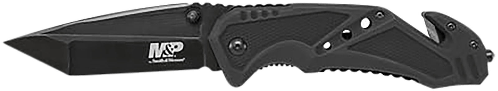 Smith & Wesson Knives SWMP11BCP M&P Rescue 3.80" Folding Tanto Plain Black Stainless Steel Blade Black G10 Handle Features Glass Breaker/Seat Belt Cutter Includes Pocket Clip