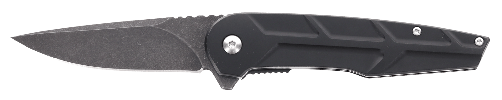 Schrade 1159329 Reckon 3.25" Folding Drop Point Plain Dark Stonewash D2 Steel Blade 4.40" Black Aluminum Handle