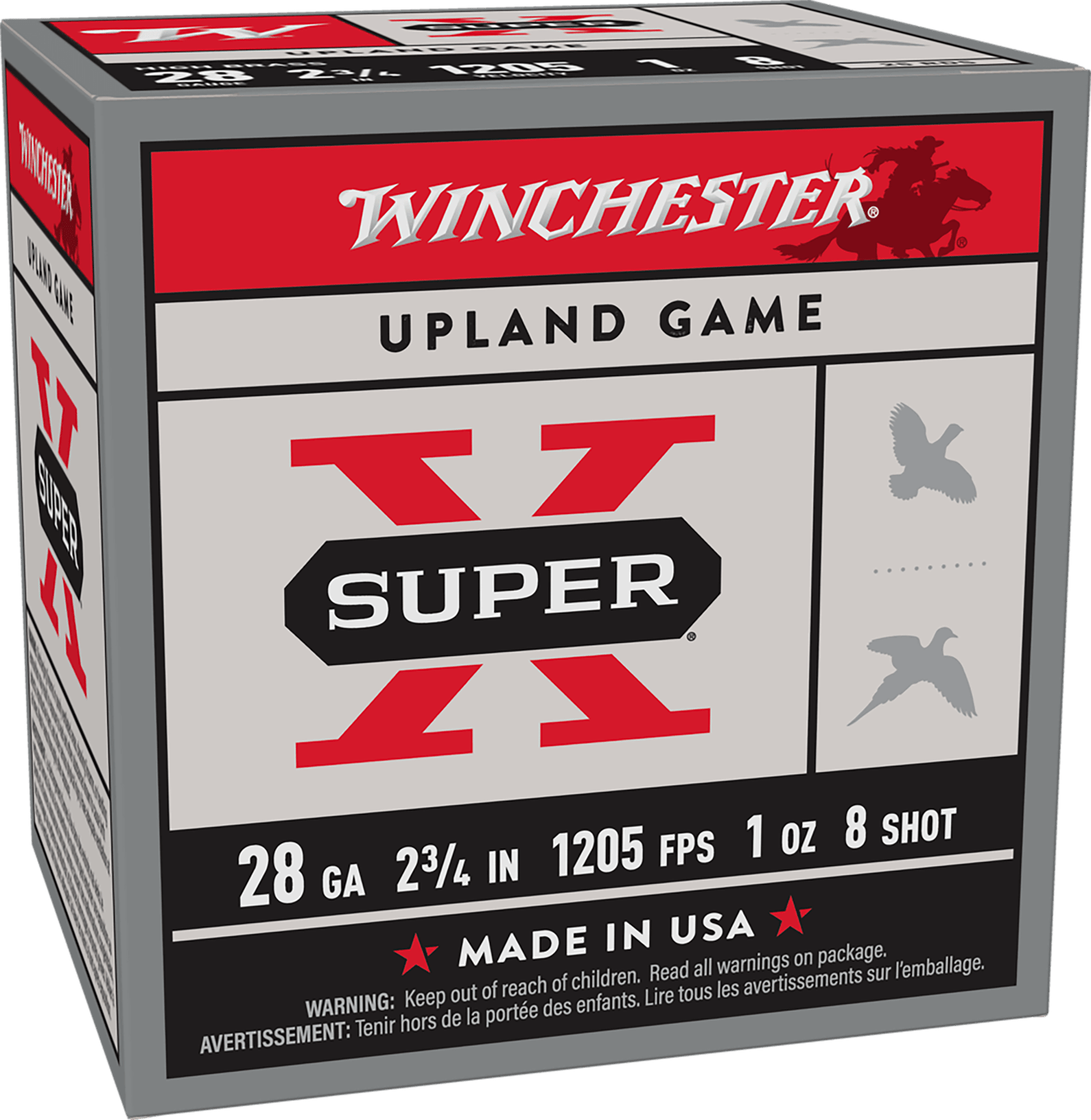 Winchester Ammo X28H8 Super X Heavy Game Load High Brass 28Gauge 2.75" 1oz 8Shot 25 Per Box/10 Case