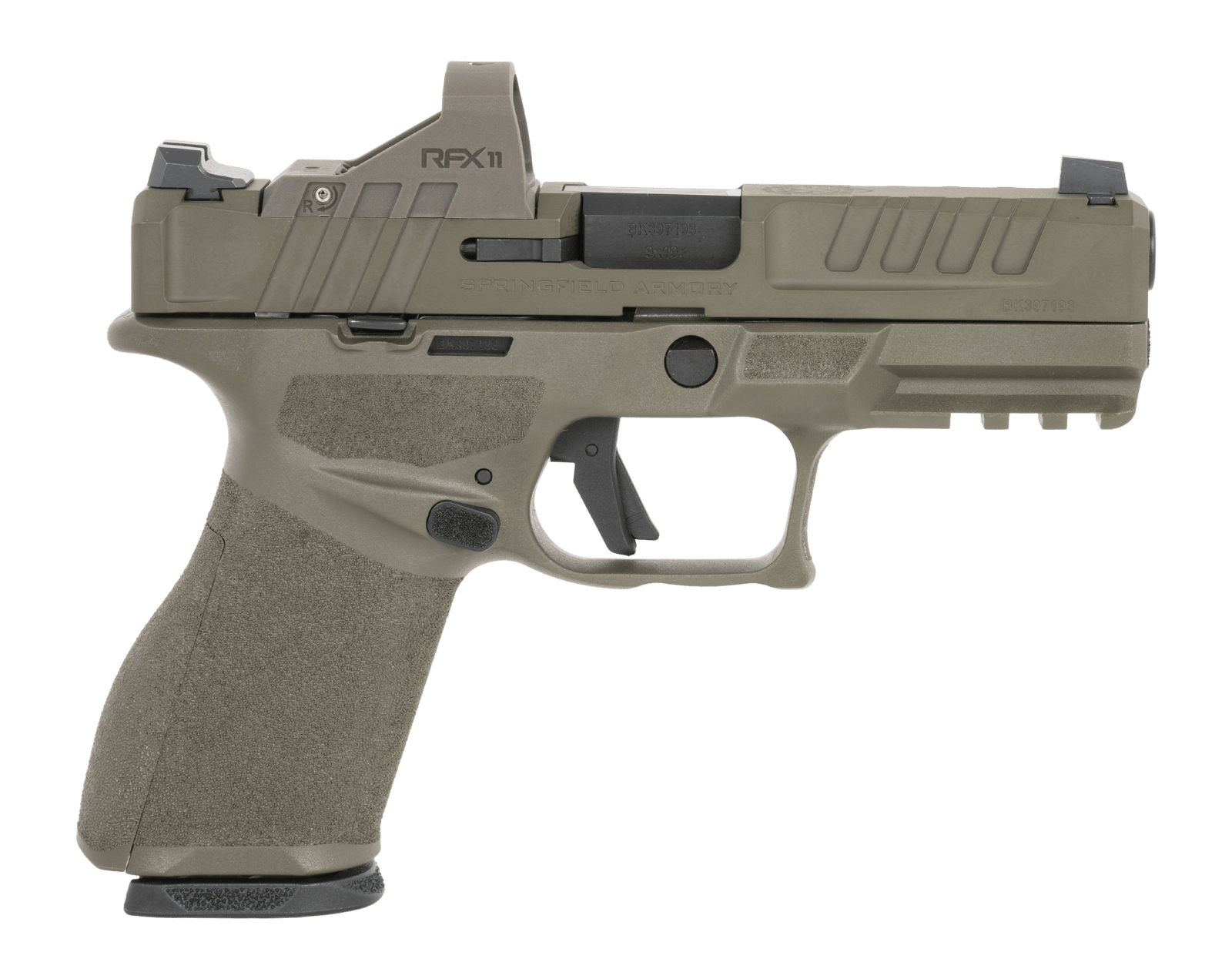 Springfield Armory EC9409GUPAC Echelon 4.0FC 9mm Luger 18+1 4" Black Melonite Barrel, OD Green Cerakote Steel Optic Ready/Serrated Slide & Polymer Frame w/Picatinny Rail, Adaptive Texture Grip