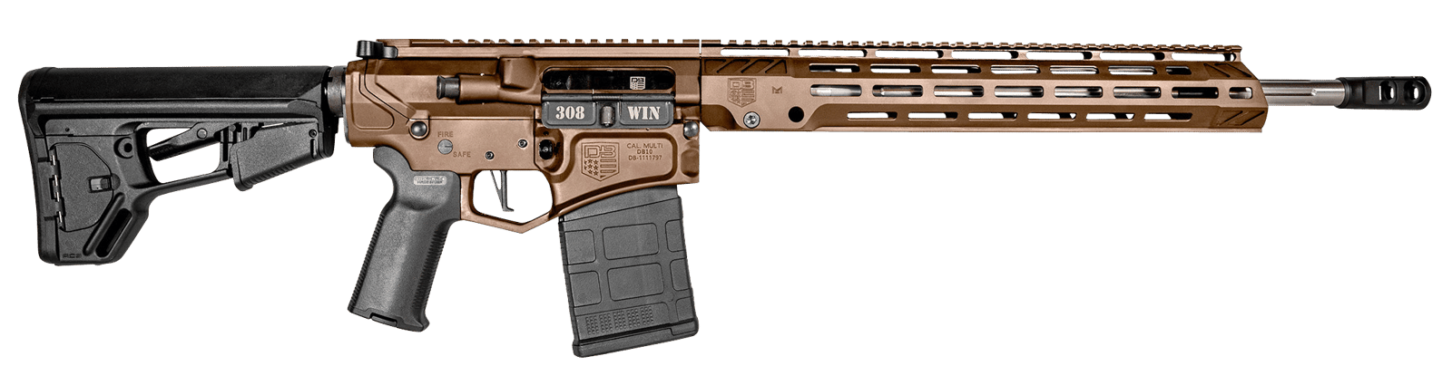 Diamondback DB1059C071 DB10 308 Win 18" 20+1 Midnight Bronze Adjustable Magpul ACS-L Stock Black Magpul MOE-K2+ Grip 15" M-Lok