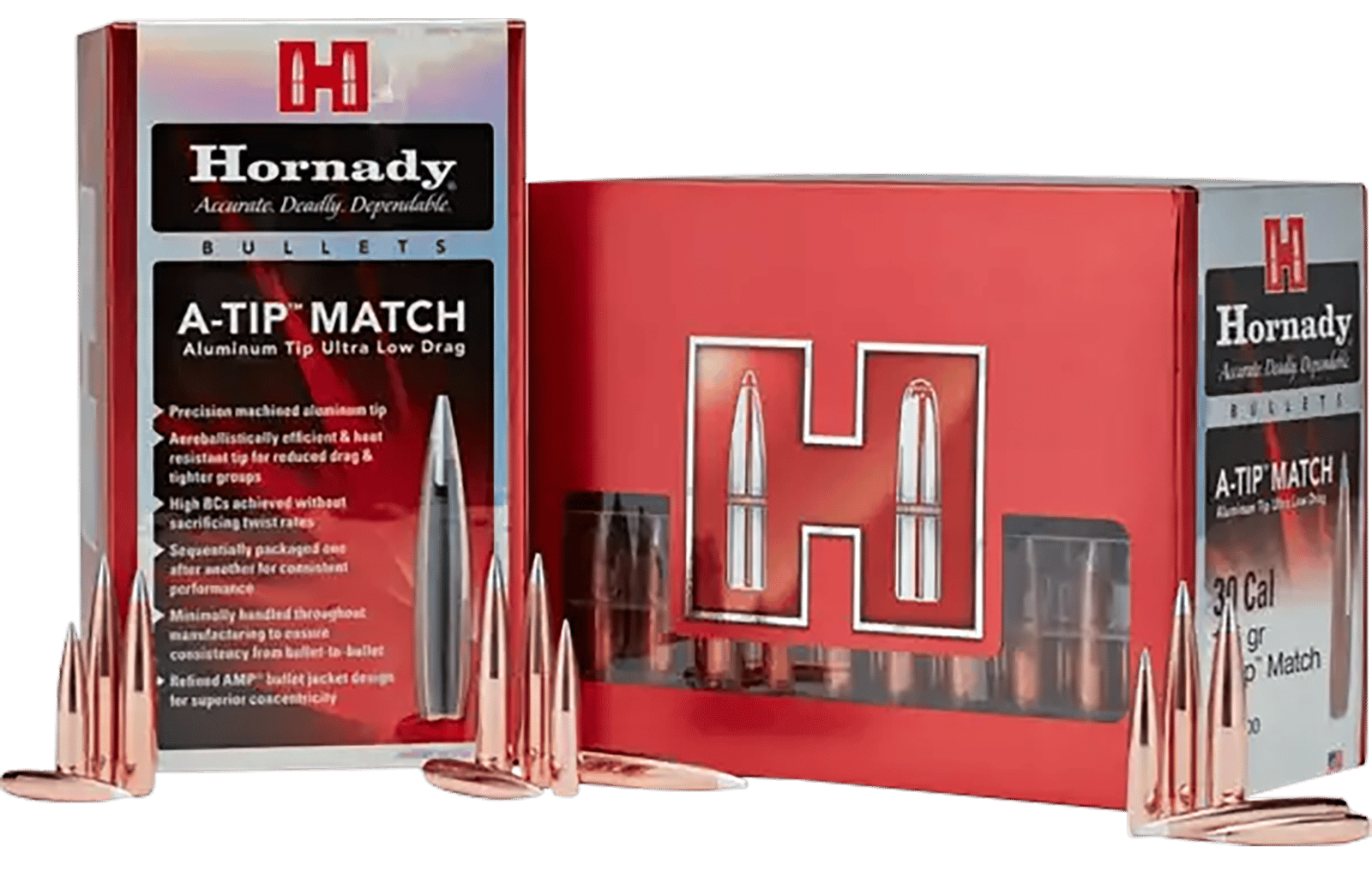 Hornady 41697 A-Tip Match 416 Cal .416 500 gr A Tip Match 25 Per Box/ 10 Case