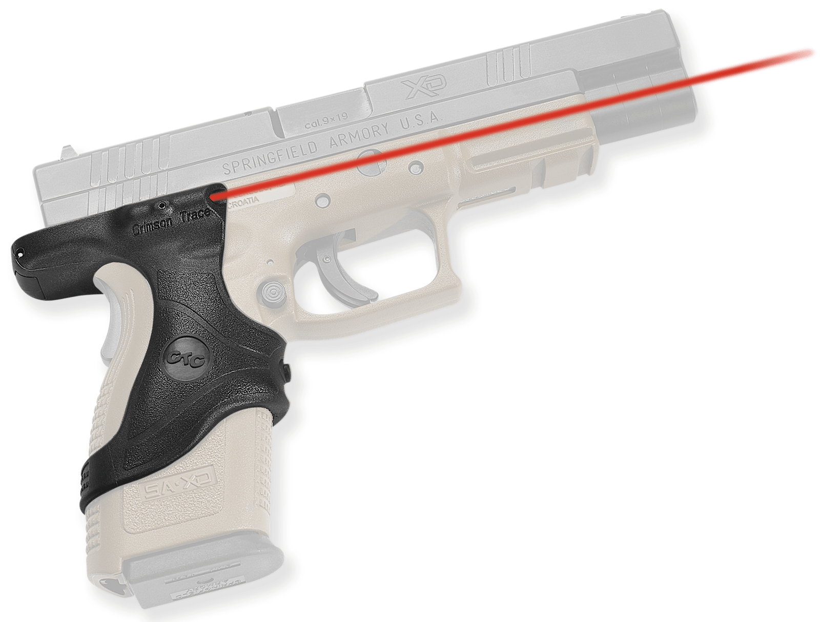 Crimson Trace 0120701 Lasergrips Fits Springfield XD, Red Laser Black Polymer