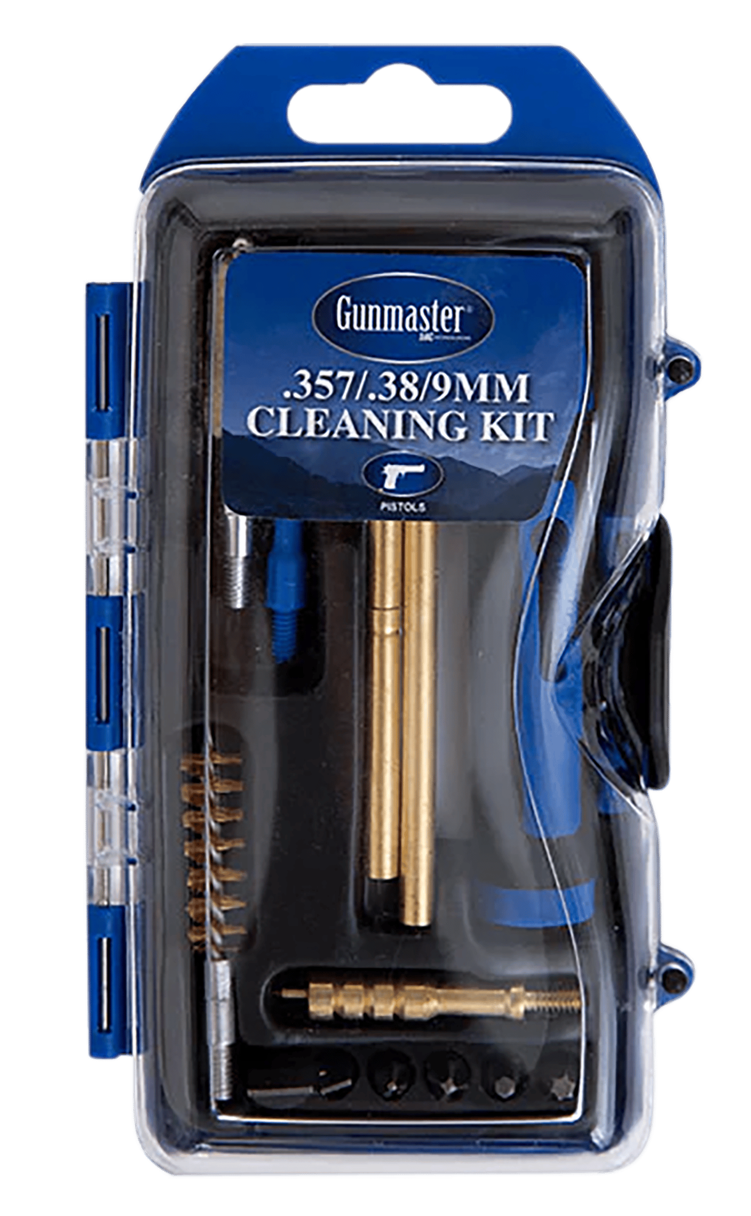 DAC GM9P GunMaster Cleaning Kit 9mm & 38 Cal Pistol/14 Pieces Black/Blue