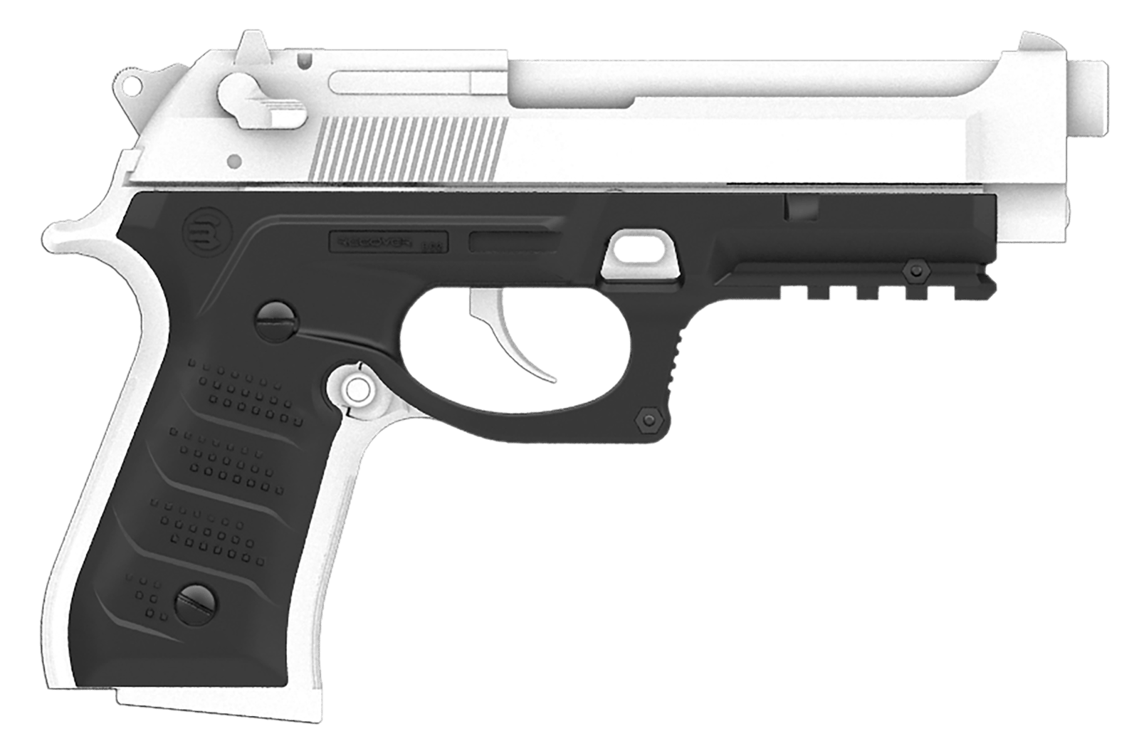 Recover Tactical BC201 Grip & Rail System Black Polymer Picatinny for Most Beretta 92 & M9 Models