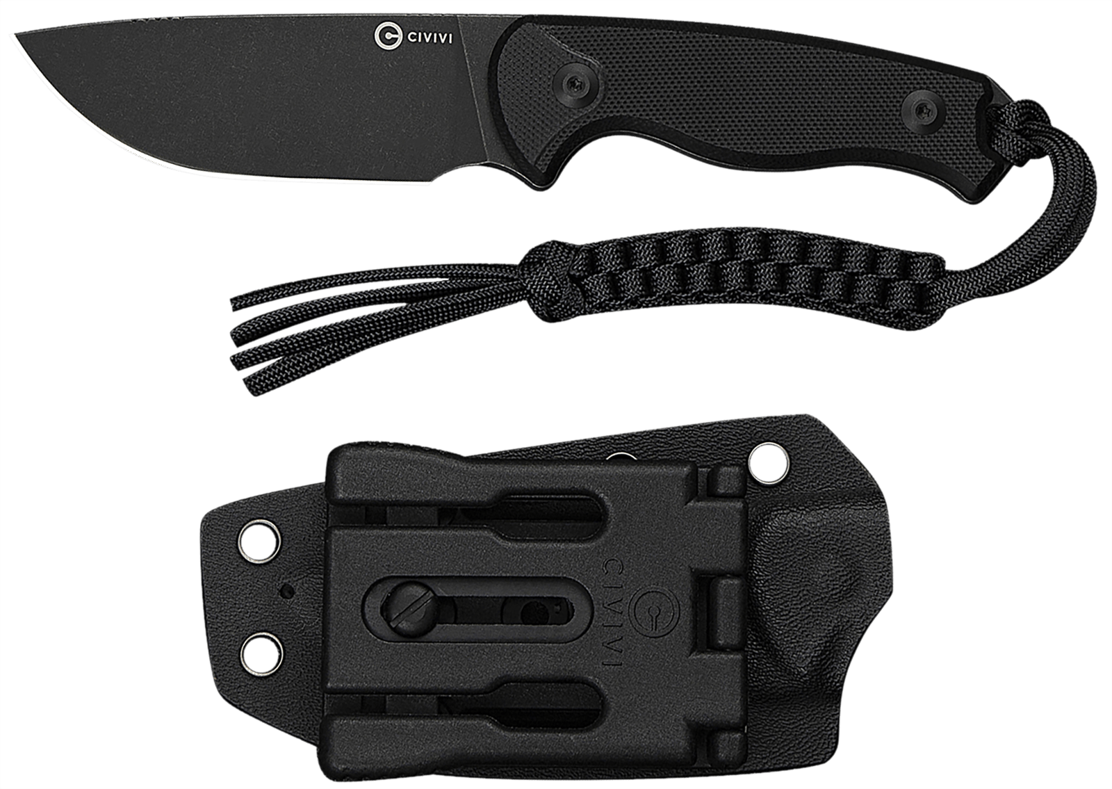 Civivi Knives C23094-1 Timberbark 3.20" Fixed Drop Point Plain Black Stonewashed 14C28N Steel Blade, 3.69" Black Textured G10 Handle