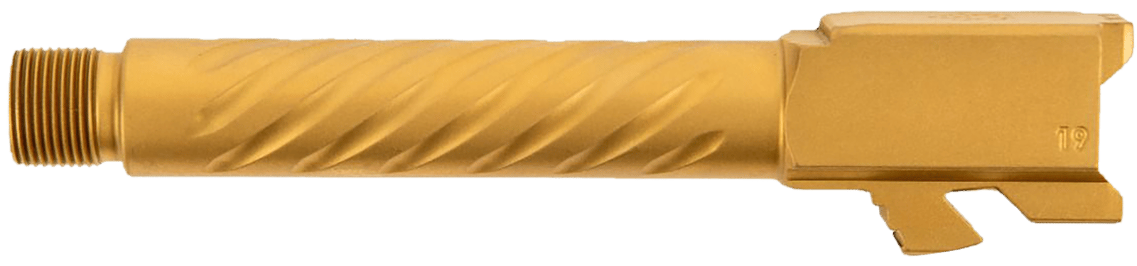 Ballistic Advantage BAPSG195T3G Premium Series 9mm Luger Fits Glock 19 Gen 3-5 Spiral Fluted Threaded Gold PVD Stainless Steel