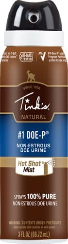TINKS DEER LURE #1 DOE-P NON ESTRUS HOT SHOT MIST 3OZ. AERO