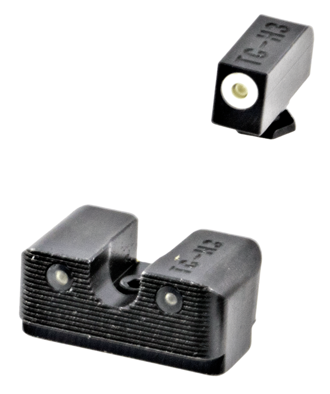 TruGlo TG231G2W Tritium Pro High, White Outline Tritium Front/ Green Tritium Rear/Black Nitride Fortress Frame, Compatible w/Most Glock Except MOS, Front Post/Rear Dovetail Mount