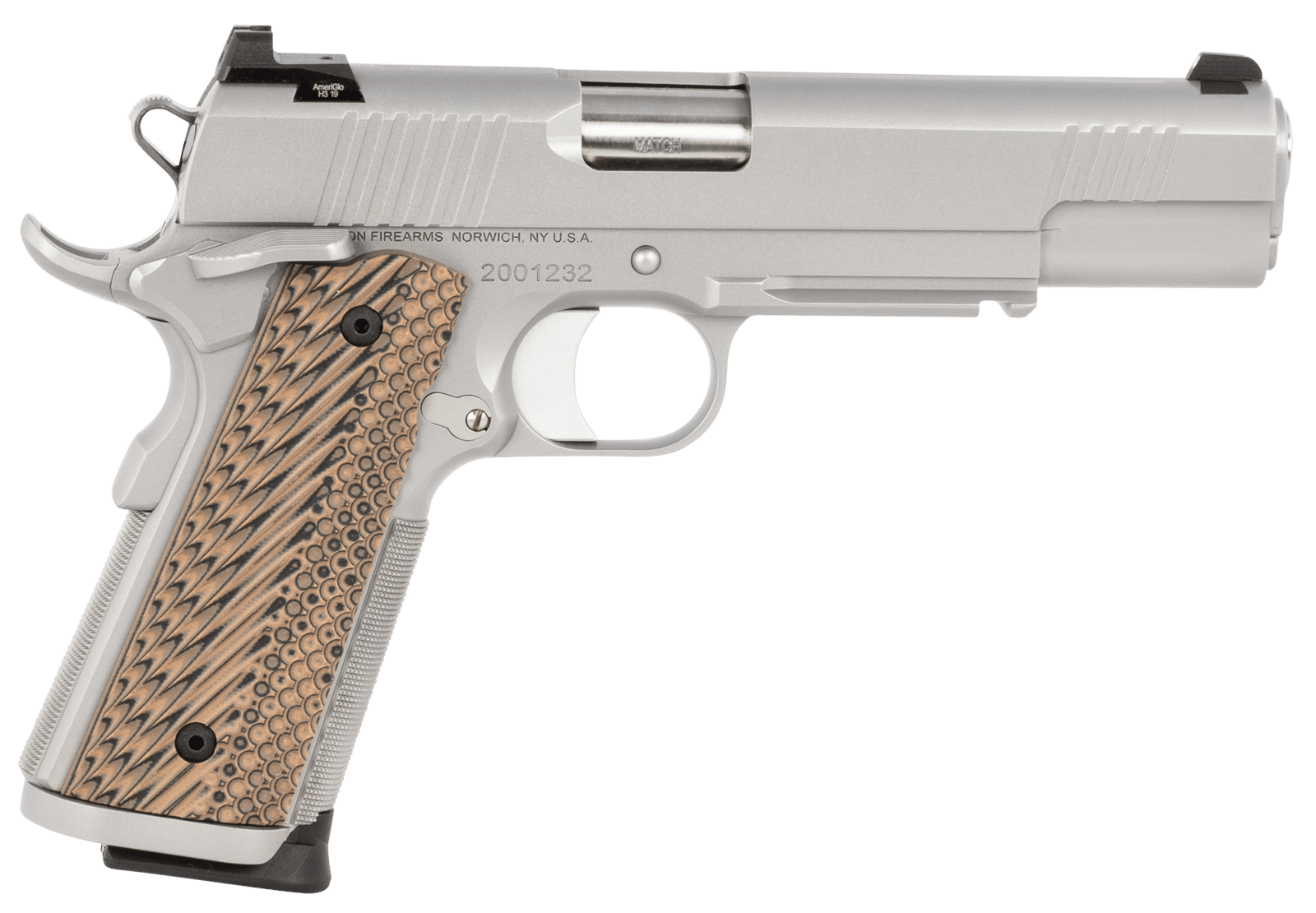 Dan Wesson 01807 Specialist 9mm Luger 10+1 5" Stainless Steel Barrel, Bead Blasted Serrated Stainless Steel Slide & Frame w/Beavertail & Picatinny Rail, Black/Brown G10 Grip, Ambidextrous