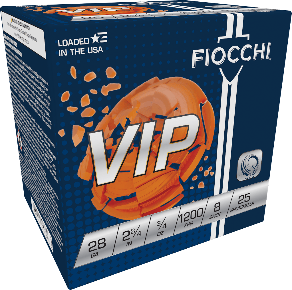 Fiocchi 28VIP8 Exacta Target VIP 28Gauge 2.75" 3/4oz 8Shot 25 Per Box/10 Case