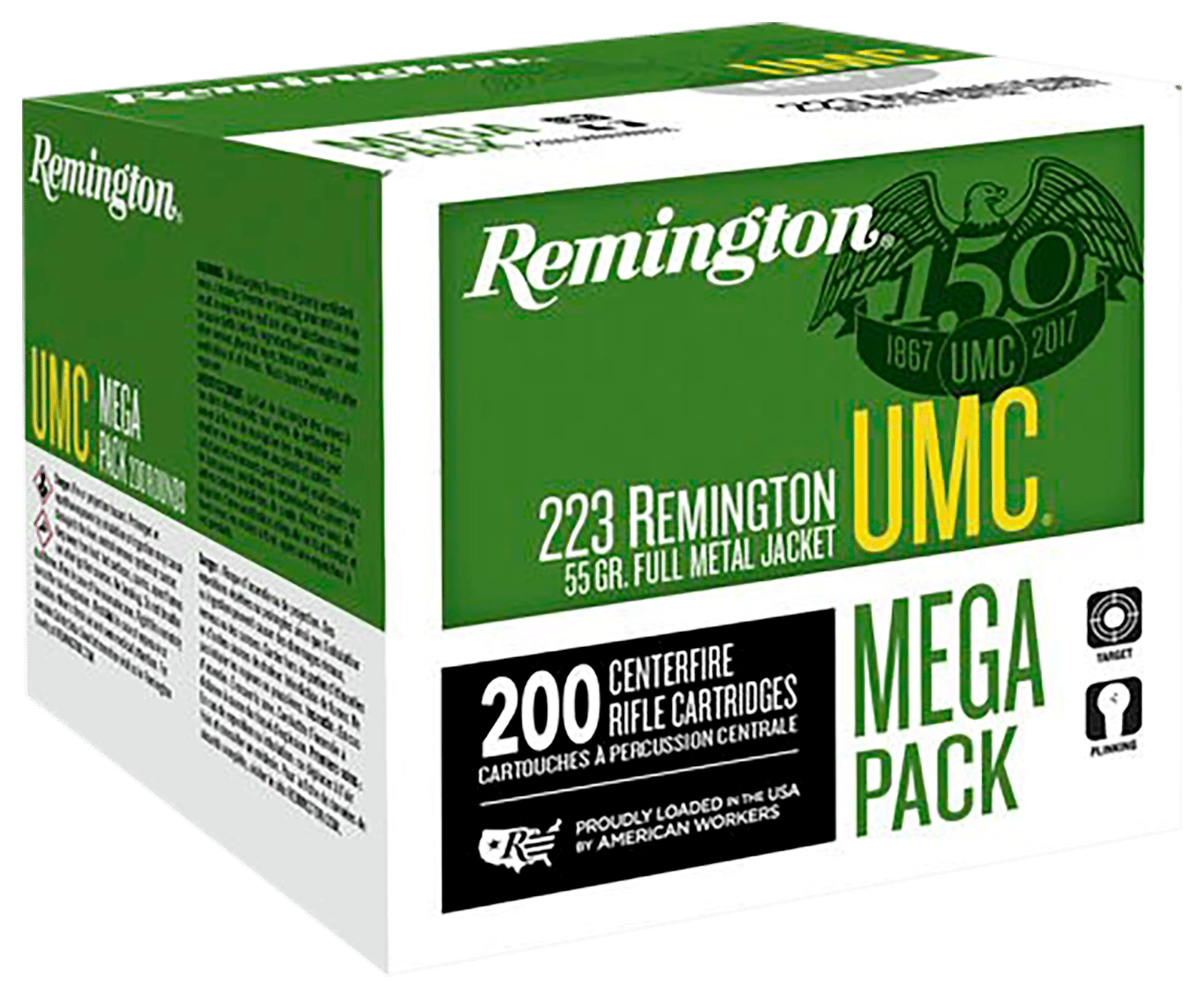 Remington Ammunition 23683 UMC Mega Pack 223Rem 55gr Full Metal Jacket 200 Per Box/4 Case