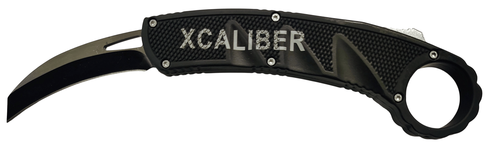 Xcaliber Knife Company Karambit 3" OTF Reverse Tanto Plain Black 440C SS Blade, 5.75" Aluminum Handle
