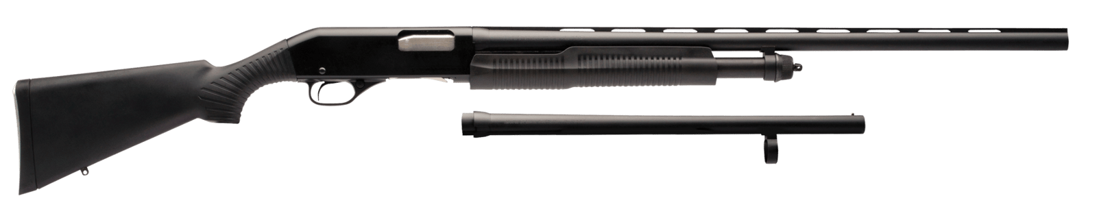 Stevens 19490 320 Field Combo 12 Gauge 3" 5+1 18.50"/28" Matte Black Vent Rib Barrel, Black Aluminum Receiver, Black Synthetic Fixed Stock