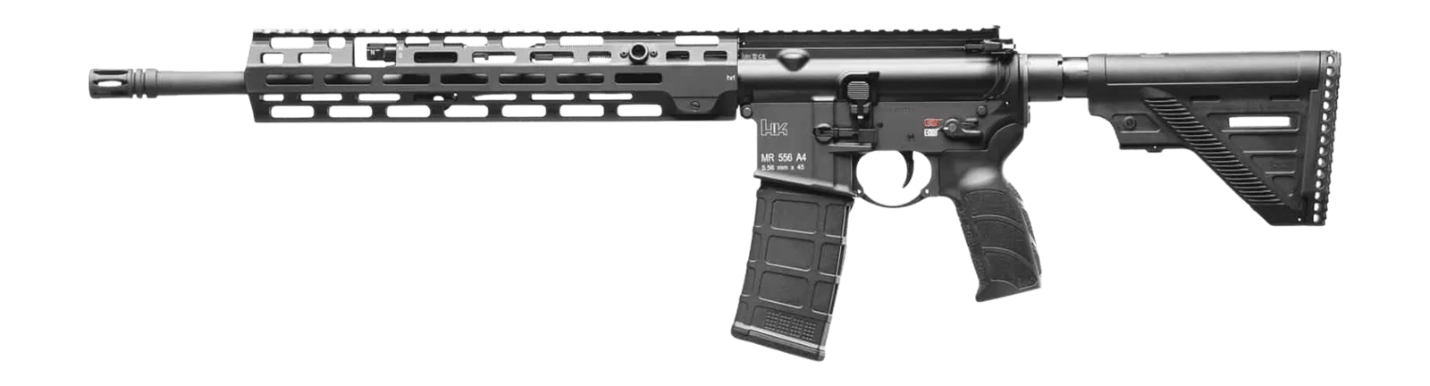 HK 81001033 MR556 A4 5.56x45mm 10+1 16.50" Black Barrel, Black Receiver w/Picatinny Rail, Black Polymer Stock, Black Polymer Grip, Ambidextrous