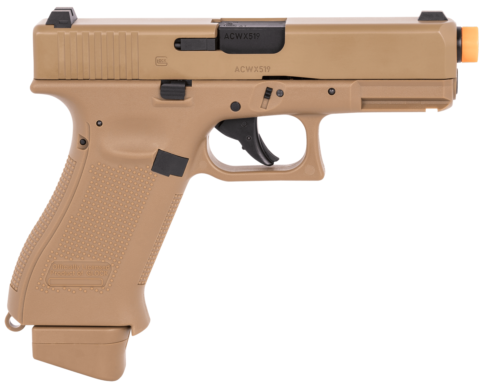 Umarex 2276338 G19X Gen5 Air Soft CO2 6mm, 14+1, Steel Slide, Coyote Tan Polymer Frame, Coyote Polymer Grips