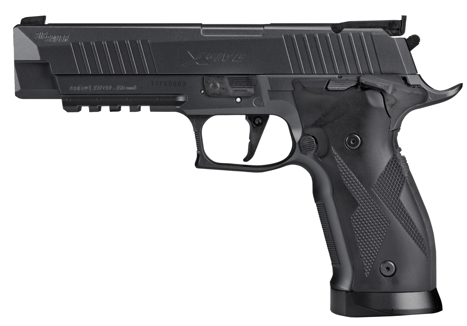 Sig Sauer Airguns AIRX5177BLK P226 X-Five Air Pistol CO2 177 Pellet 20+1 4.50" Black Polymer Grips