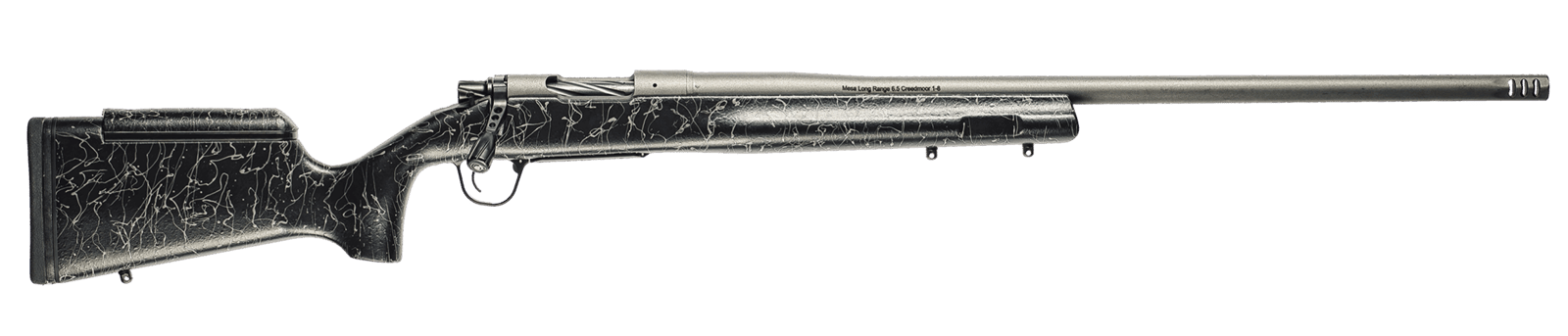 Christensen Arms 8010200101 Mesa Long Range 6.5 Creedmoor 4+1 16.25" Tungsten Gray Cerakote Threaded Barrel & Steel Drilled & Tapped Receiver, Black w/Gray Webbing Adj Cheek Riser Polymer Stock