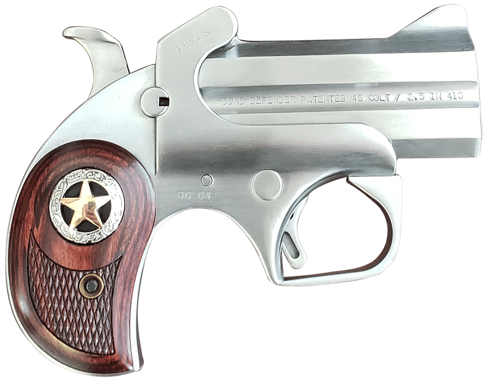 Bond Arms BARD Rustic Defender Original Sports South Exclusive 45 Colt/410 Gauge 2rd Shot 3" Rosewood w/Integrated Star Grips Right Hand