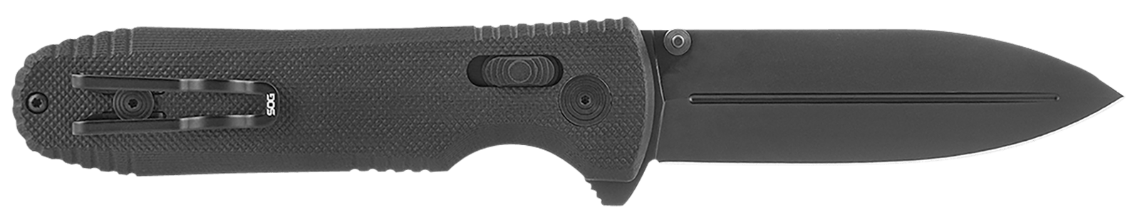 S.O.G SOG12610557 Pentagon XR LTE 3.60" Folding Spear Point Graphite TiNi Cryo CTS XHP Blade/Black G10 Handle Includes Belt Clip