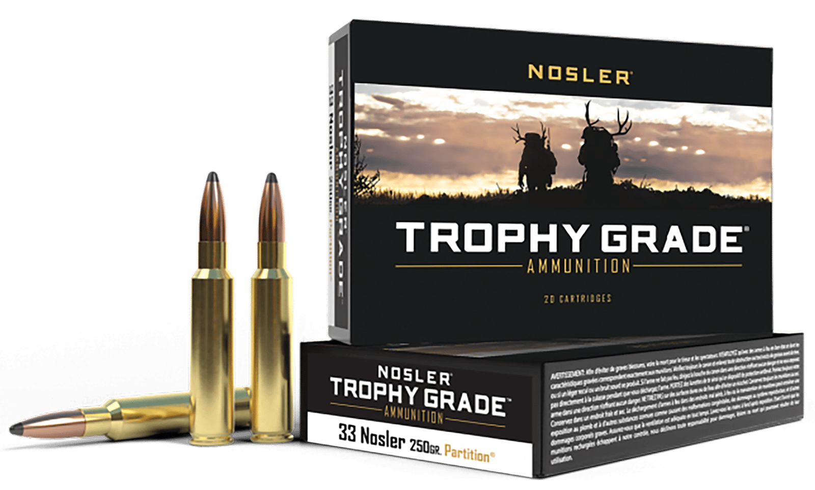 Nosler 60134 Trophy Grade 33Nosler 250gr Nosler Spitzer Partition 20 Per Box/10 Case