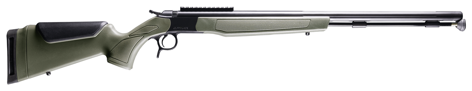 CVA PR2048NM Optima 50 Cal 26" Black Nitride Fluted Barrel, 0 MOA Picatinny Rail, Black Steel Receiver, Fixed OD Green Synthetic Stock
