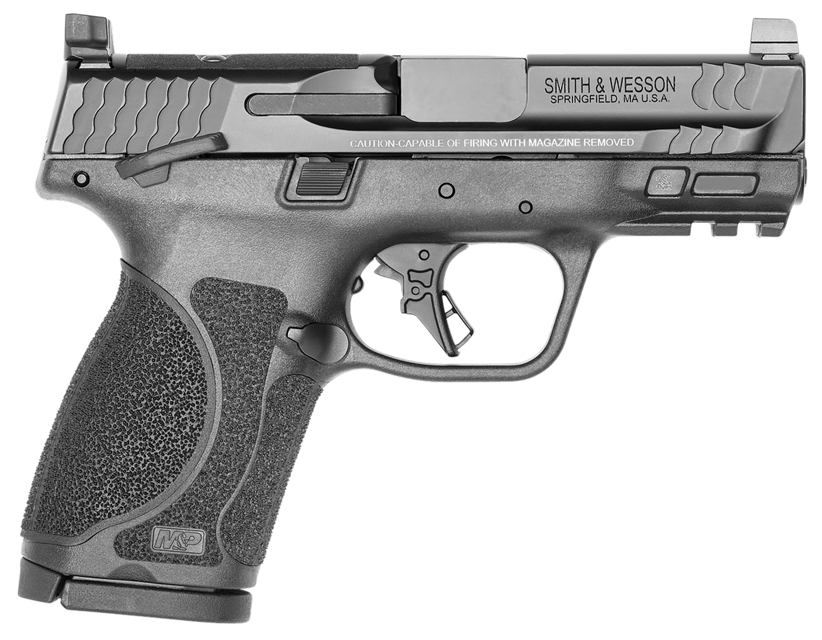 Smith & Wesson 13570 M&P M2.0 Compact 9mm Luger 15+1, 3.60" Black Armornite Stainless Steel Barrel & Optic Cut/Serrated Stainless Steel Slide, Matte Black Polymer Frame w/Picatinny Rail