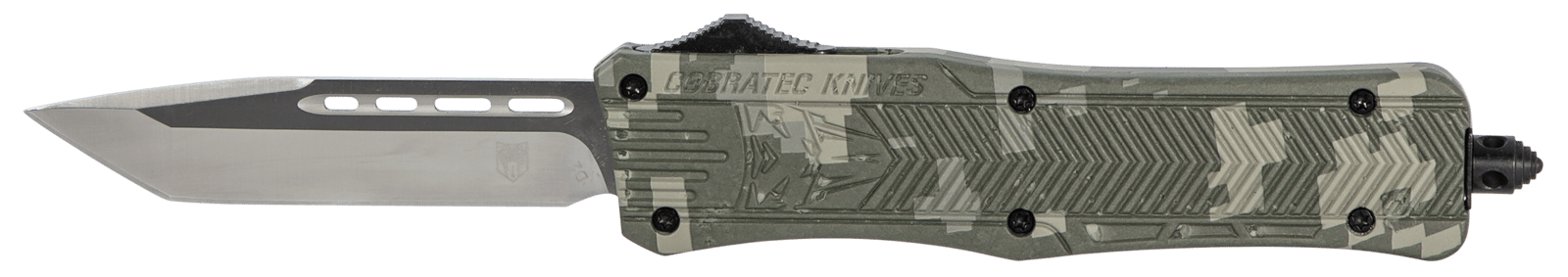 CobraTec Knives MADCCTK1MTNS CTK-1 Medium 3" OTF Tanto Plain D2 Steel Blade/Army DigiCamo Aluminum Handle Features Glass Breaker Includes Pocket Clip