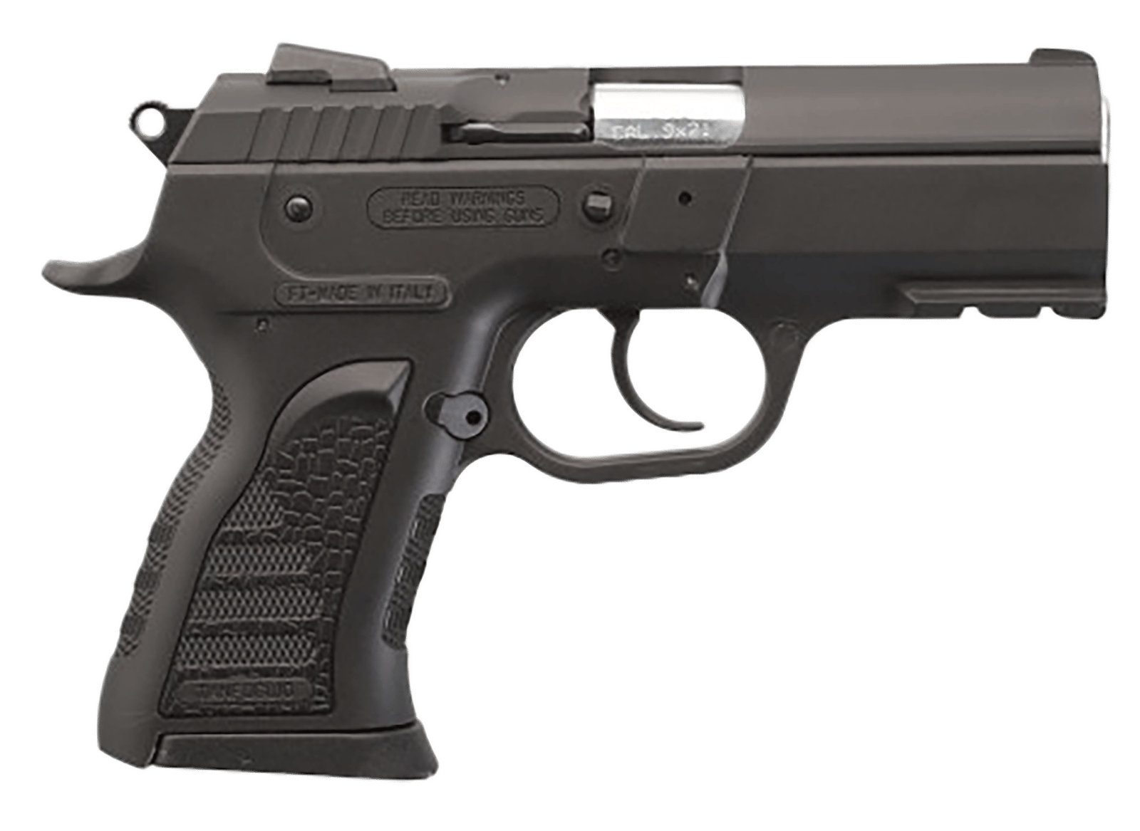 Tanfoglio TFCOMPACTF9 Force Plus Compact Frame 9mm Luger 13+1 3.60" Stainless Barrel, Black Steel Serrated Slide, Black Polymer Frame w/Picatinny Rail, Black Polymer Grip