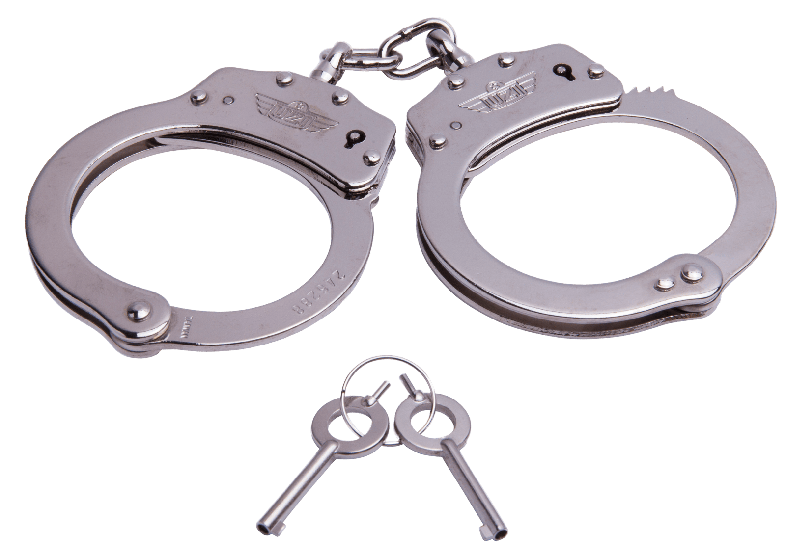 Uzi Accessories UZIHCCS Handcuffs Chain Silver Stainless Steel Includes 2 Keys