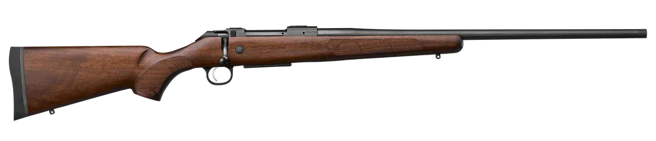 CZ-USA 07720 600+ American 308 Win 5+1 20" Black Nitride Threaded Barrel, Black Nitride Steel Drilled & Tapped Receiver, Turkish Walnut Fixed Stock