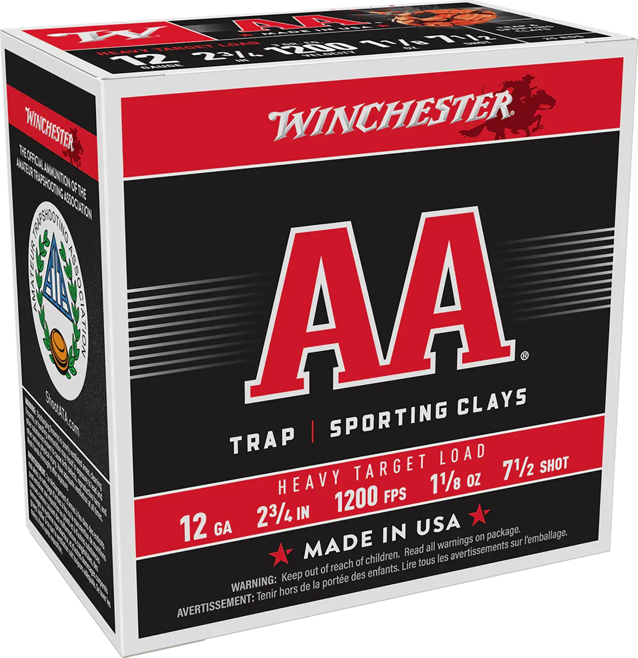 Winchester Ammo AAM127 AA Heavy 12Gauge 2.75" 1 1/8oz 7.5Shot 25 Per Box/10 Case
