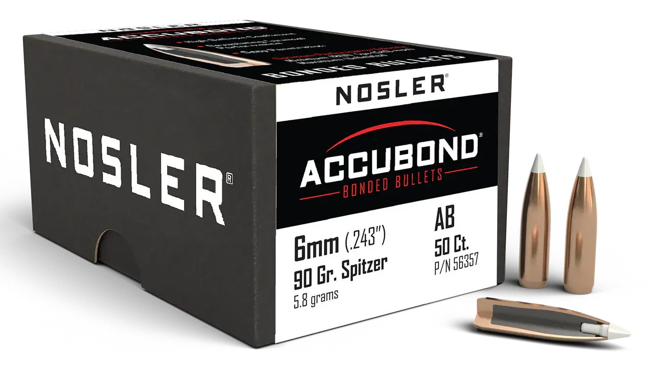 Nosler 56357 AccuBond 6mm 90gr Spitzer Point 50/Box