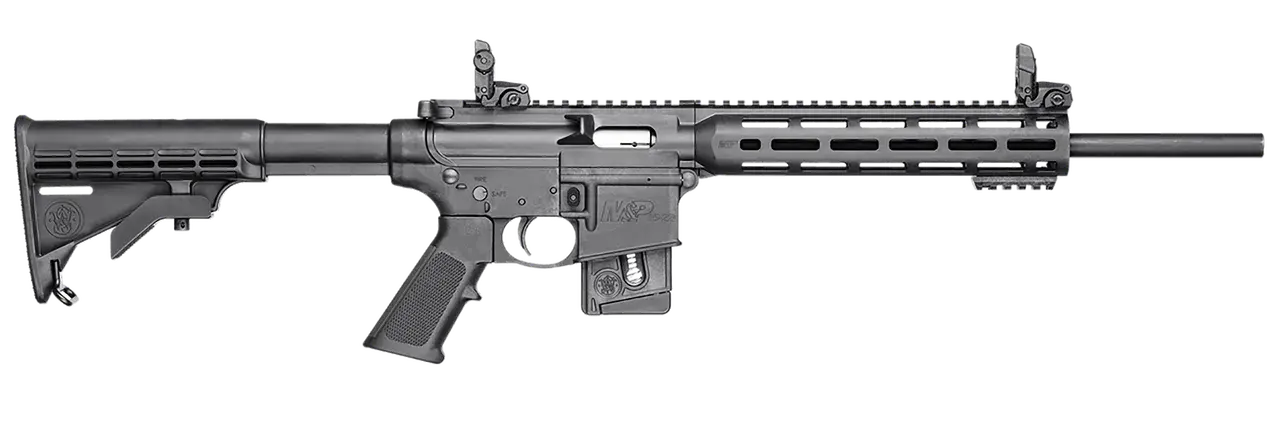 Smith & Wesson 10207 M&P15 *State Compliant 22 LR 10+1 16.50" Matte Black Steel Barrel & Picatinny Rail Aluminum Receiver, 10" Magpul M-LOK Handguard, Fixed Black Synthetic Stock, Black Polymer Grip,