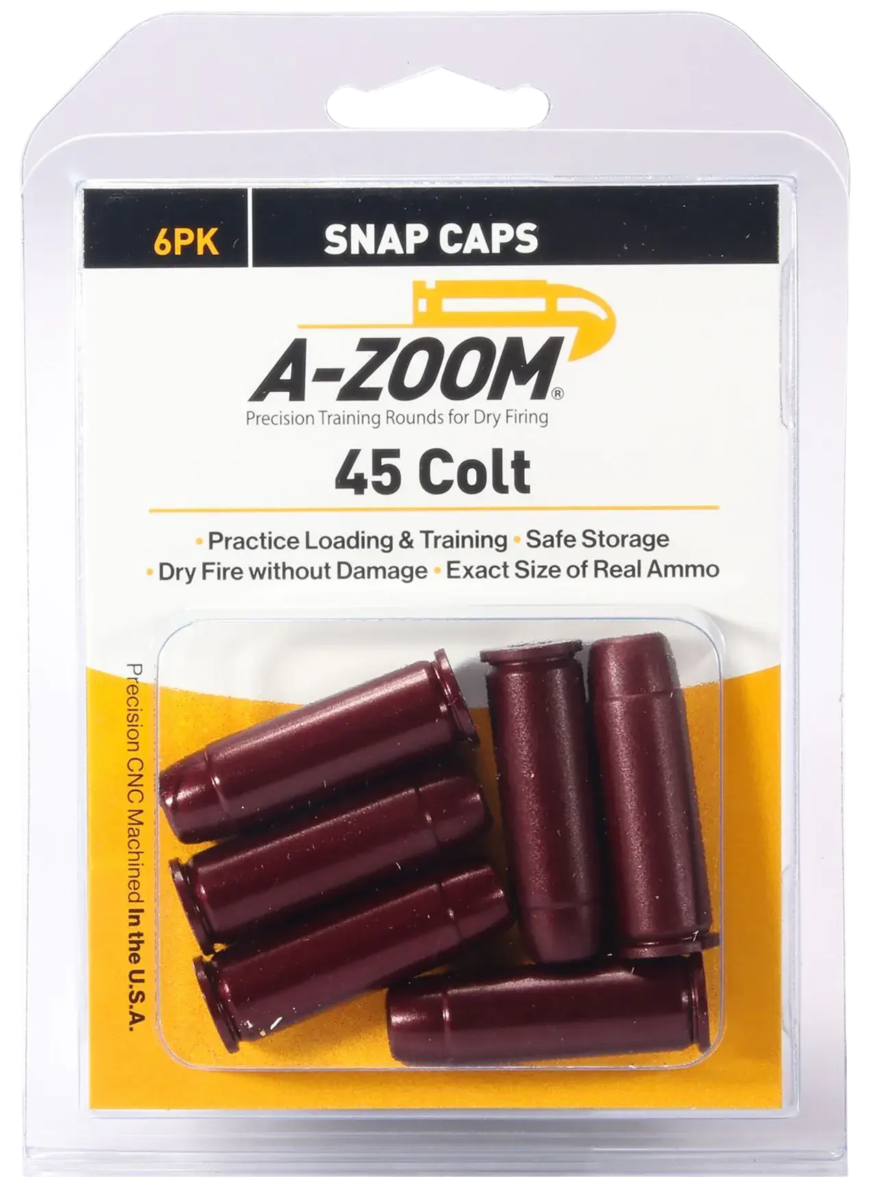 A-Zoom 16124 Revolver Snap Cap 45Colt 6Pack