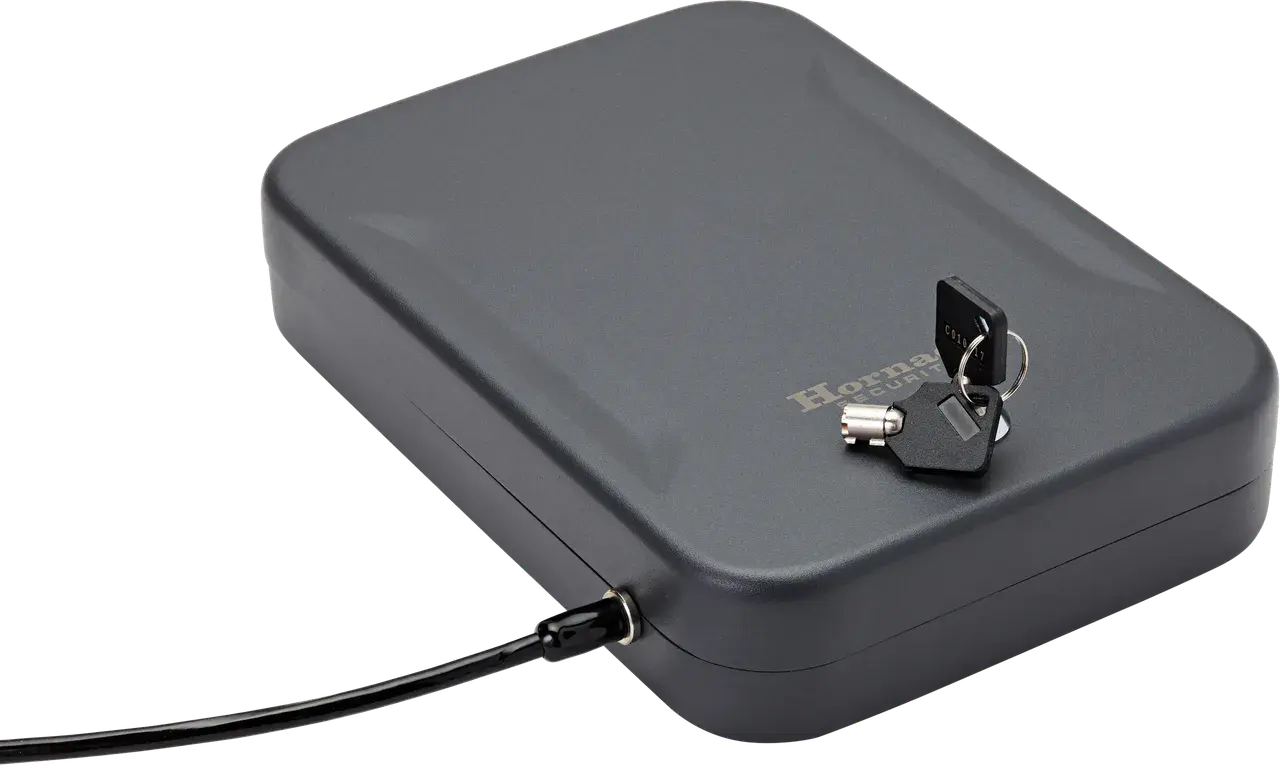 Hornady 95210 Lock Box XL Key Entry Black Steel Holds 1 Handgun 10" L x 7" W x 2" D