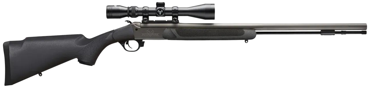 Traditions CR584110440 NitroFire w/Scope 50 Cal 209 Primer 26" Gray Cerakote Fluted & Tapered Barrel, Drilled & Tapped Receiver, Black Fixed Synthetic Stock, 3-9x40mm Duplex