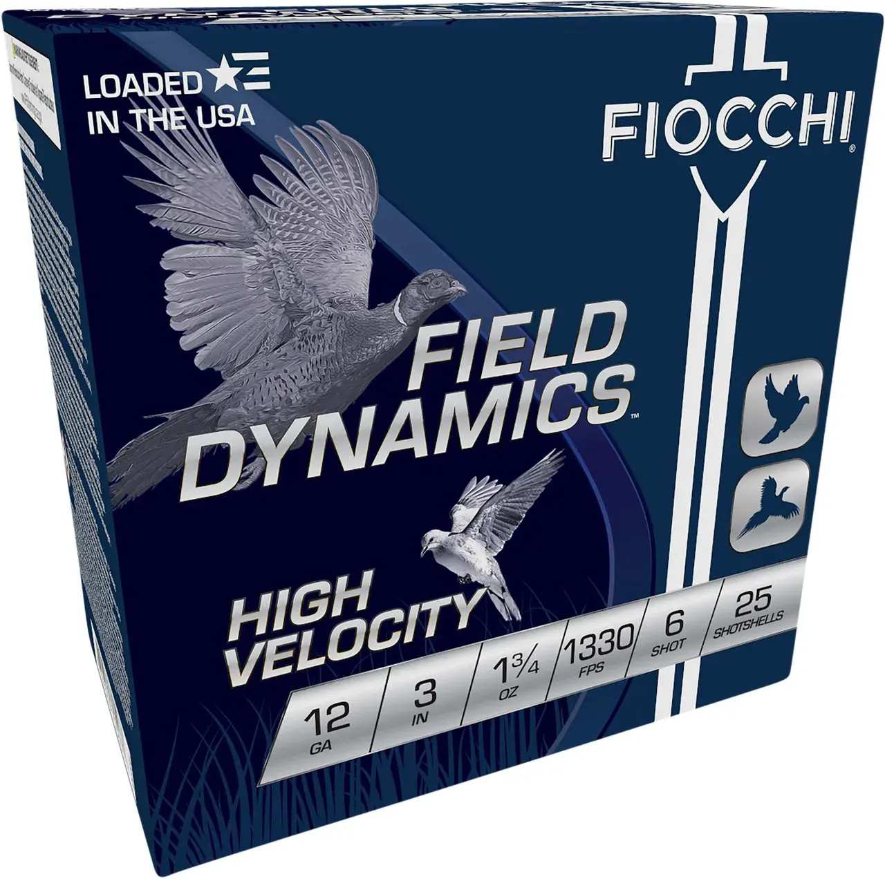Fiocchi 123HV6 Field Dynamics High Velocity 12Gauge 3" 1 3/4oz 6Shot 25 Per Box/10 Case
