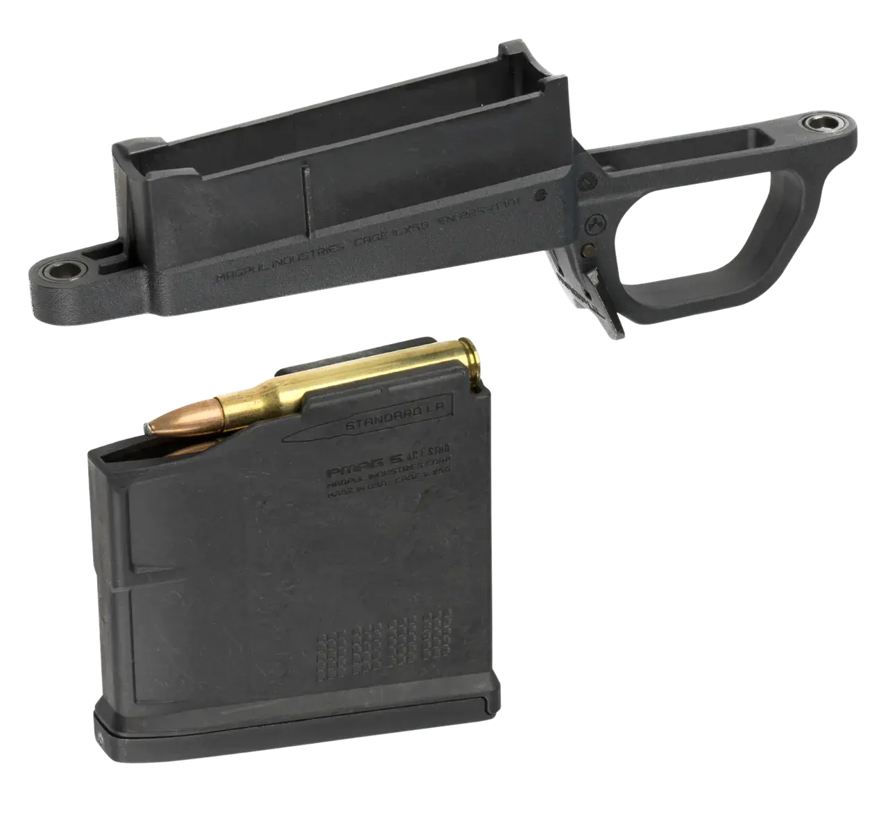 Magpul MAG489-BLK Bolt Action Mag Well Hunter 700L Stock Made of Polymer w/ Black Finish Includes PMAG5 AC Magazine