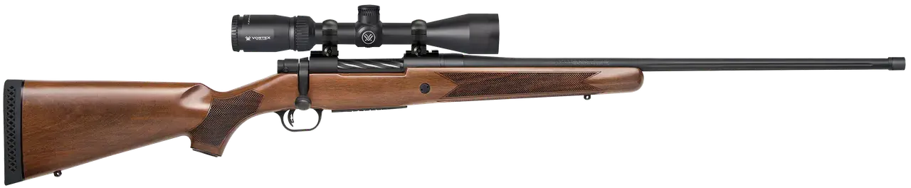 Mossberg 28242 Patriot w/Optic Full Size 400 Legend 4+1 20" Matte Blued Threaded Barrel, Matte Blued Drilled & Tapped Receiver, Walnut Fixed Stock, Vortex Crossfire II 3-9x40mm Scope, Right Hand