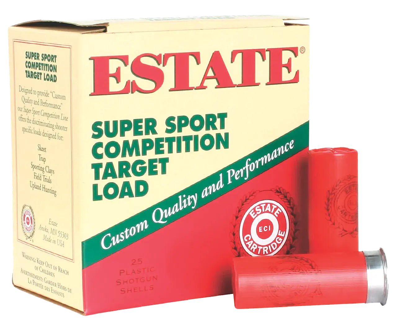 Estate Cartridge SS12H175 Super Sport Competition Target 12Gauge 2.75" 1oz 7.5Shot 25 Per Box/10 Case