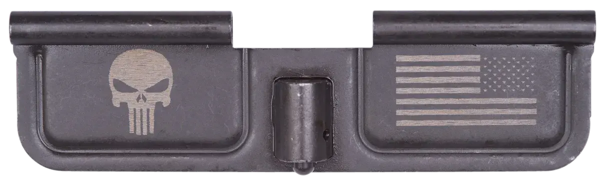 Spikes SED7005 Ejection Port Door Punisher and Flag AR-15 Black Phosphate Steel