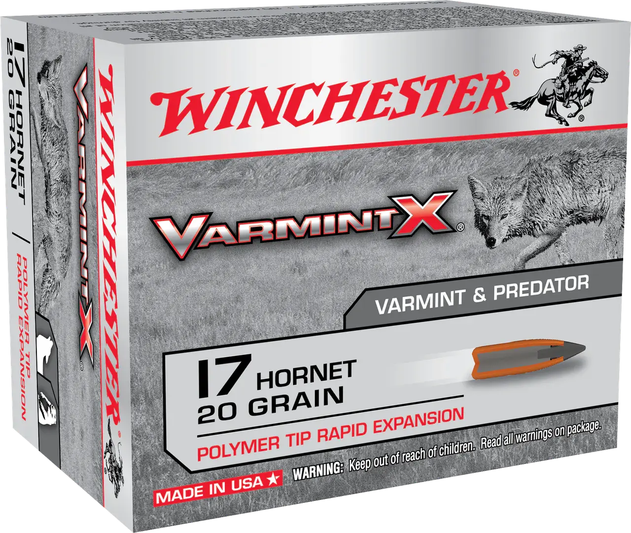 Winchester Ammo X17P Varmint X 17Hornet 20gr Polymer Tip Rapid Expansion 20 Per Box/10 Case