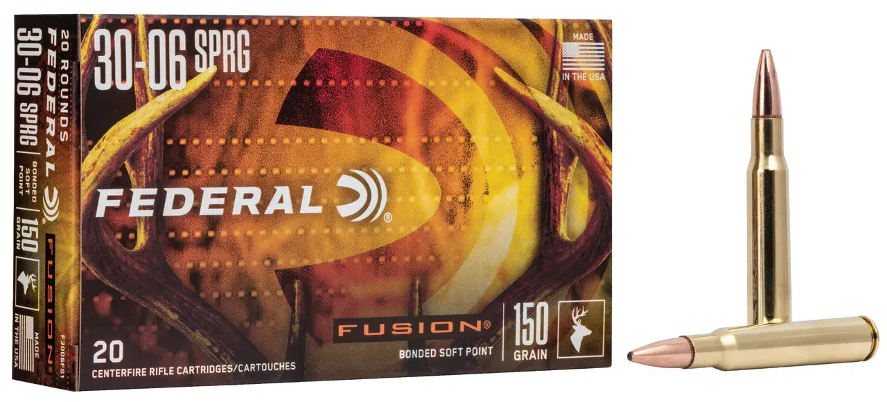 Federal F3006FS1 Fusion 30-06Springfield 150gr Bonded Soft Point 20 Per Box/10 Case