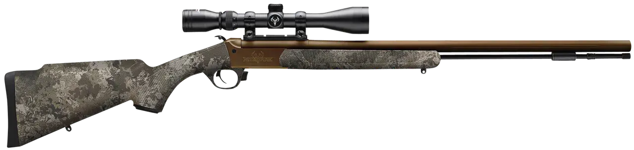 Traditions CR5848804425 NitroFire VAPR w/Scope 50 Cal 209 Primer 26" Burnt Bronze Cerakote Fluted & Tapered Barrel, Drilled & Tapped Receiver, Veil Wideland Fixed Synthetic Stock, 3-9x40mm Duplex